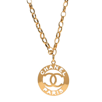 Chanel Metal Oversized Coco Chanel Medallion Necklace Gold 1 of 5