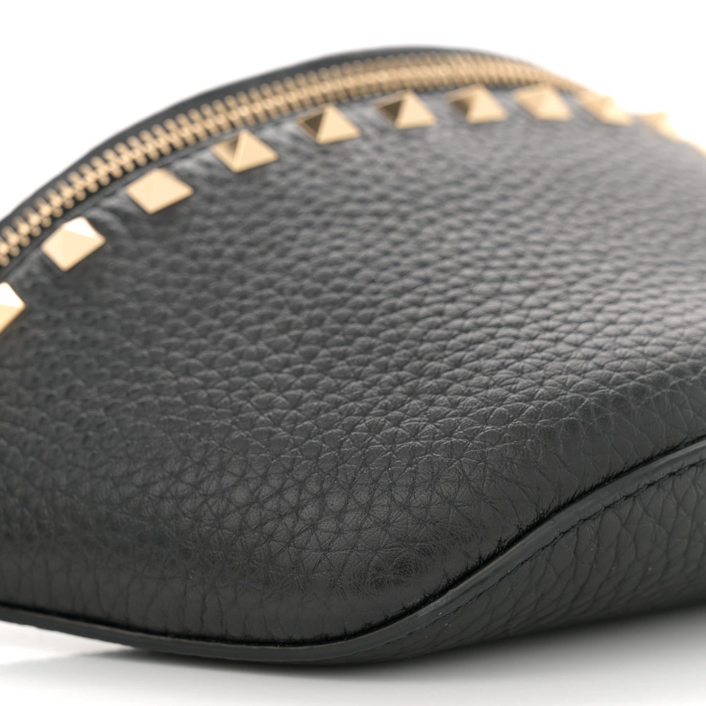 Calfskin Rockstud Belt Bag Black