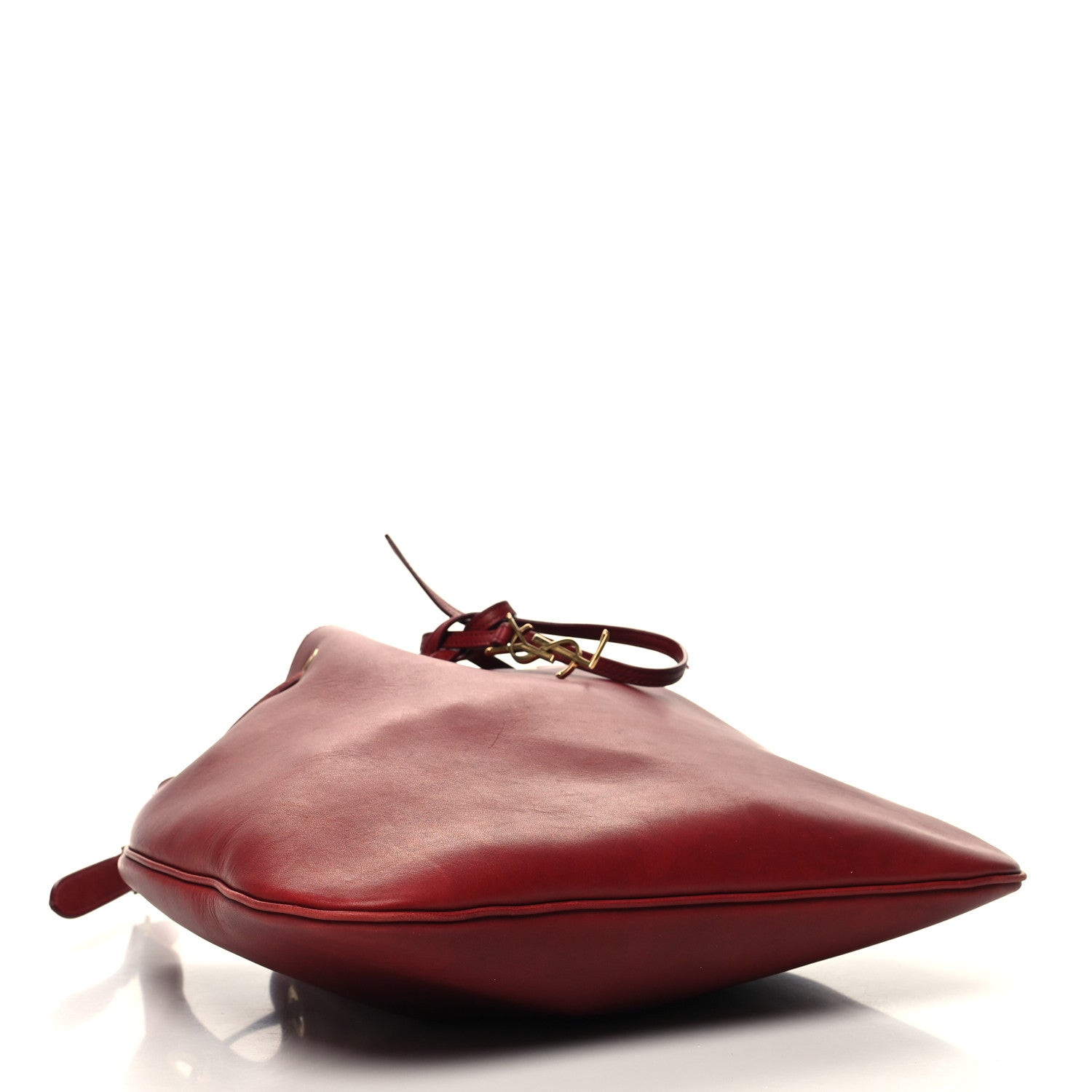 Saint Laurent Calfskin Medium Paris VII Flat Hobo Red 5 of 12