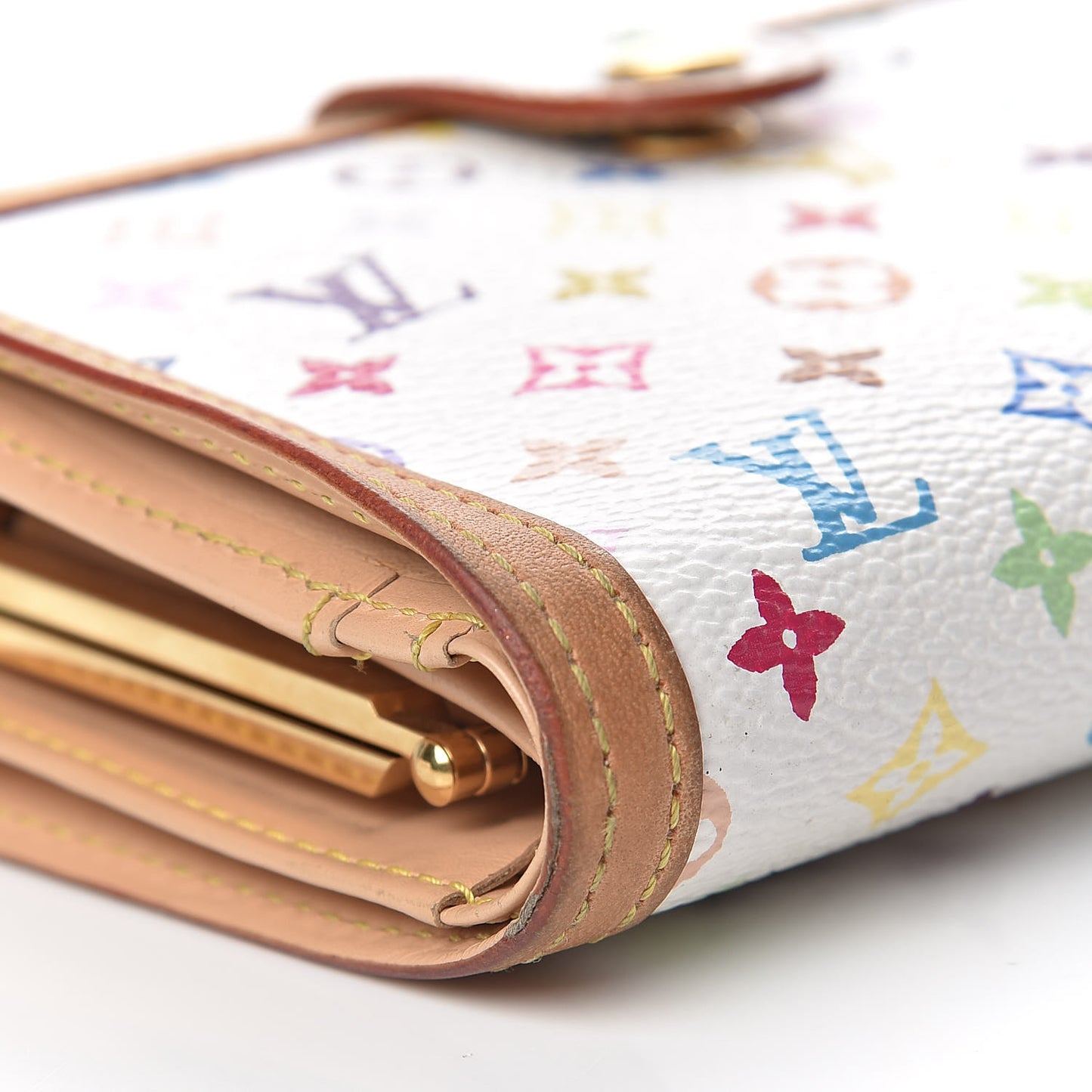 Monogram Multicolor French Purse Wallet White