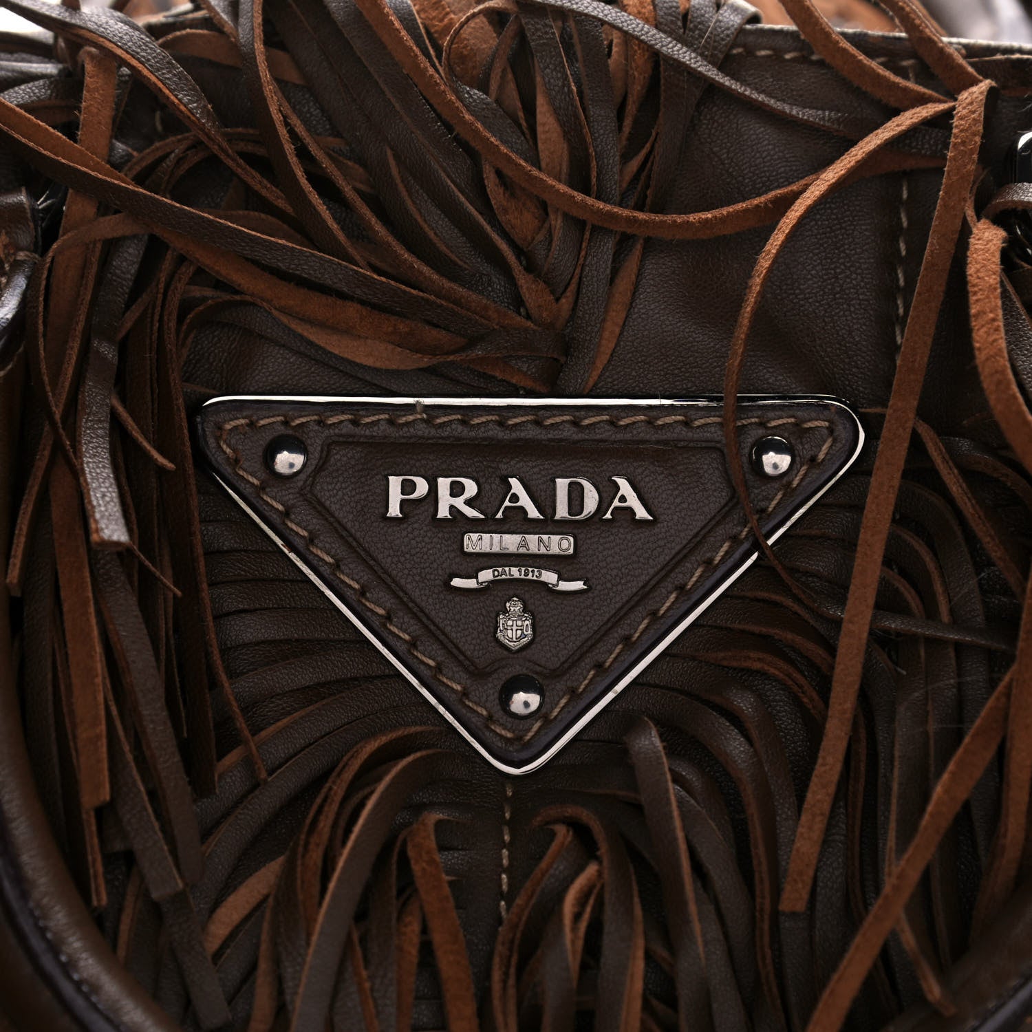 Prada Nappa Fringe Shopping Tote Noce 8 of 12