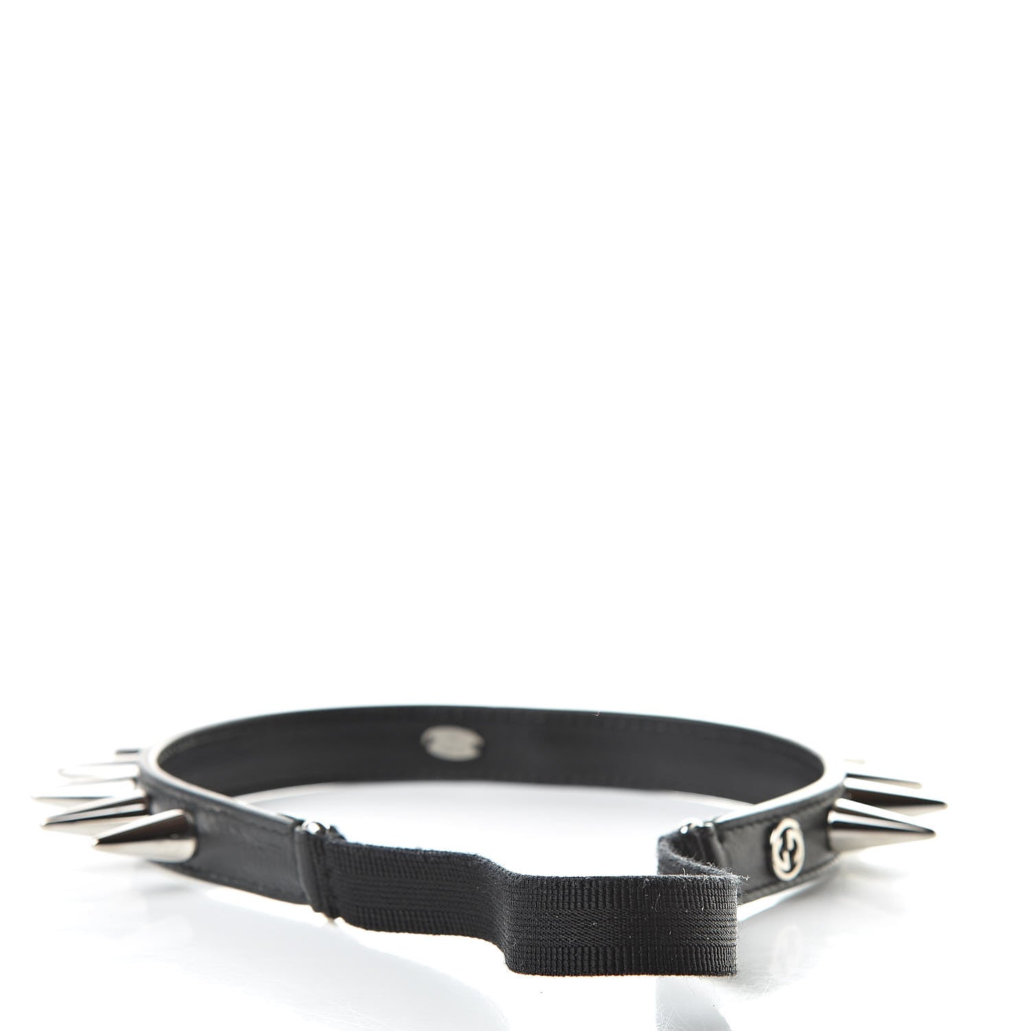 Gucci Calfskin Studs Elastic Headband Black 3 of 6