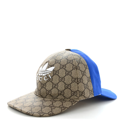 Gucci X ADIDAS GG Supreme Monogram Double Sided Baseball Hat M Blue Beige 1 of 13