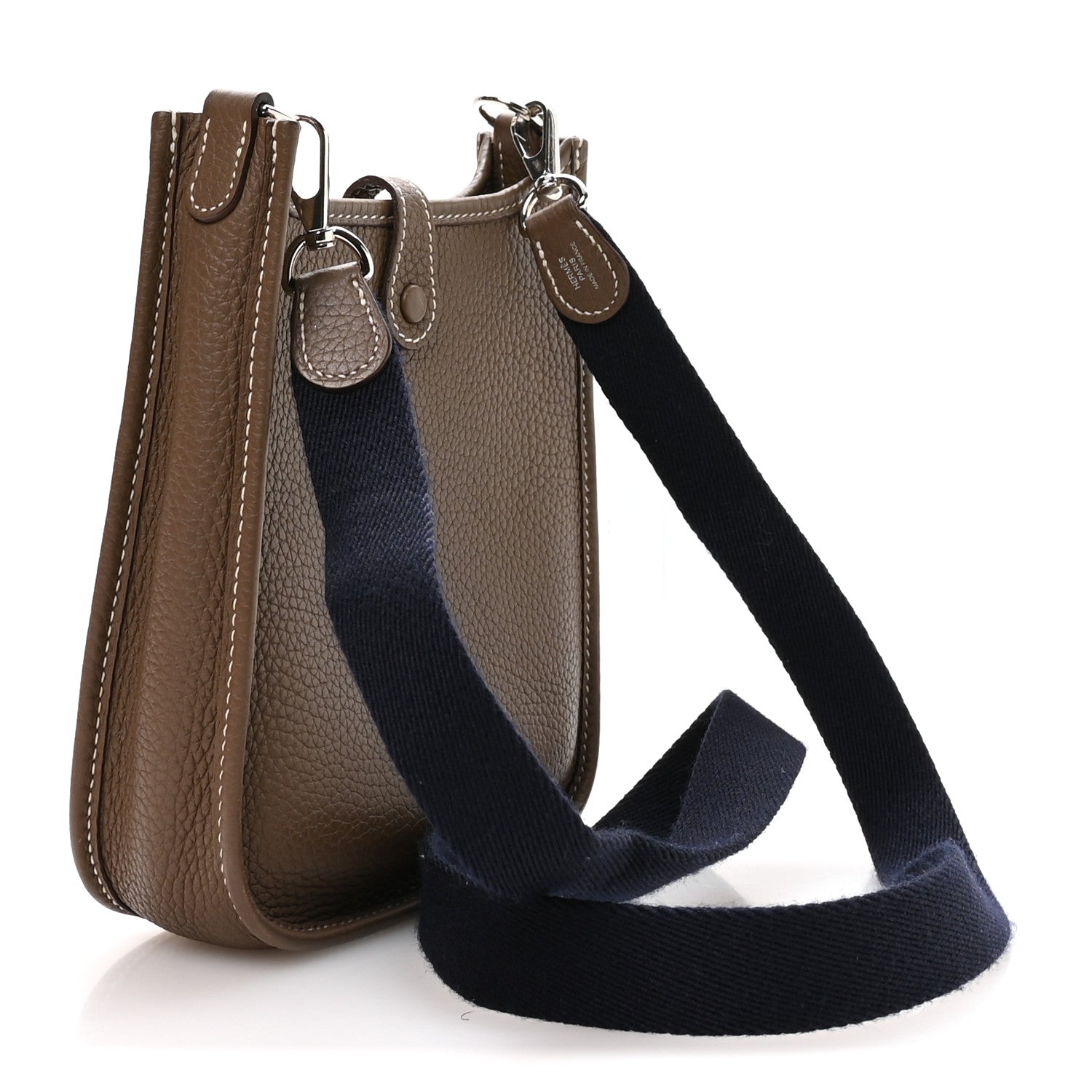 Hermes Taurillon Clemence Amazone Evelyne TPM Etoupe Bleu Indigo
