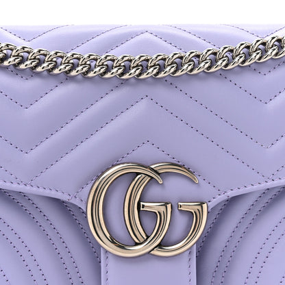 Gucci Calfskin Matelasse Small GG Marmont Shoulder Bag Lapis 7 of 10