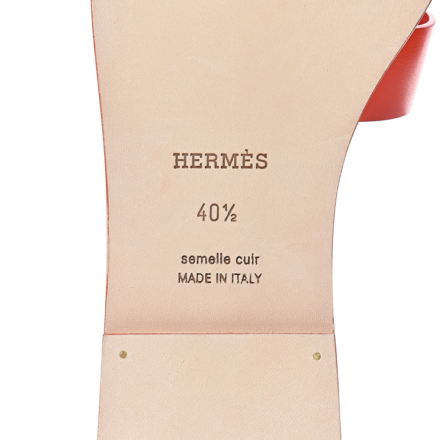 Hermes Calfskin Oran Sandals 40.5 Pavot 7 of 9