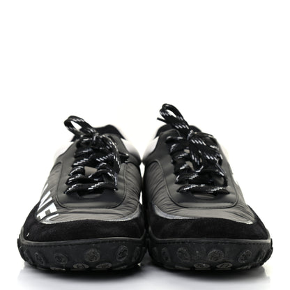 Chanel Nylon Calfskin Suede Womens CC Sneakers 41 Black Grey White 2 of 10