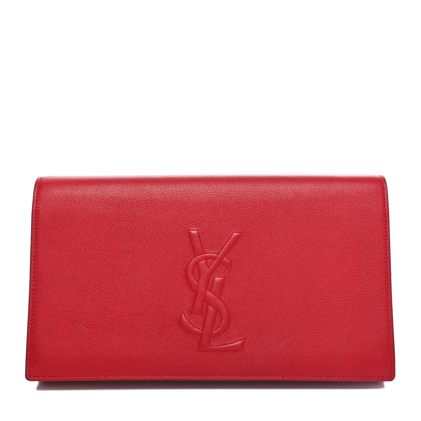 Calfskin Monogram Large Belle De Jour Clutch Red