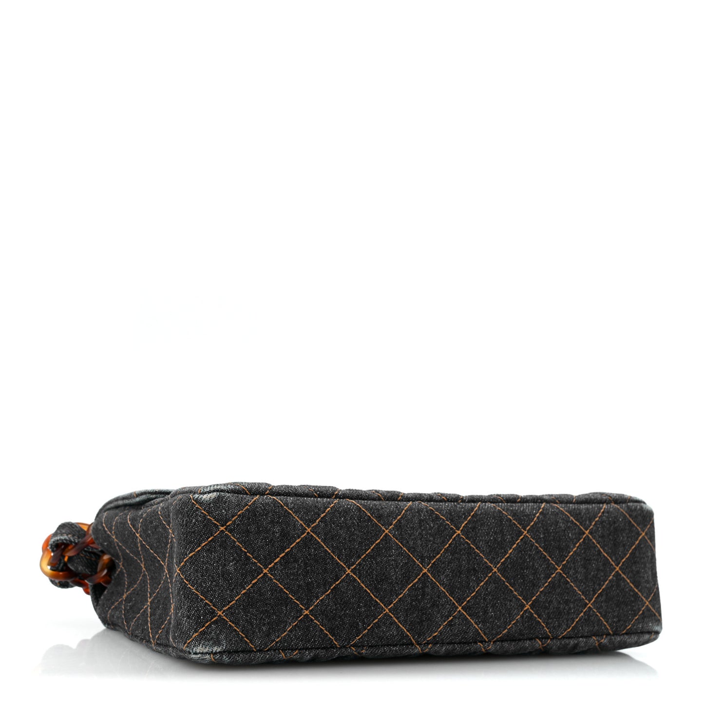 Denim Quilted Tortoise Single Flap Blue