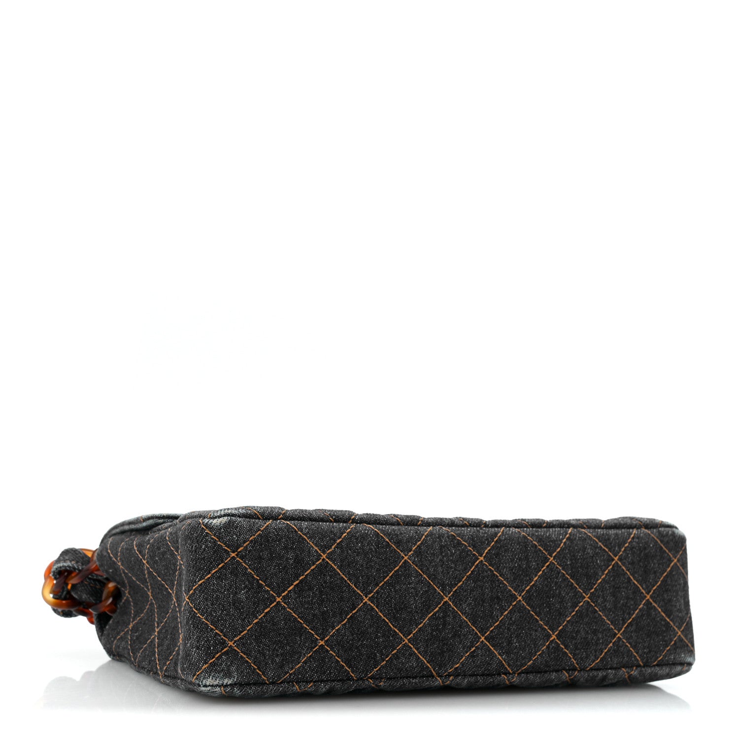 Chanel Denim Quilted Tortoise Single Flap Blue 4 of 12