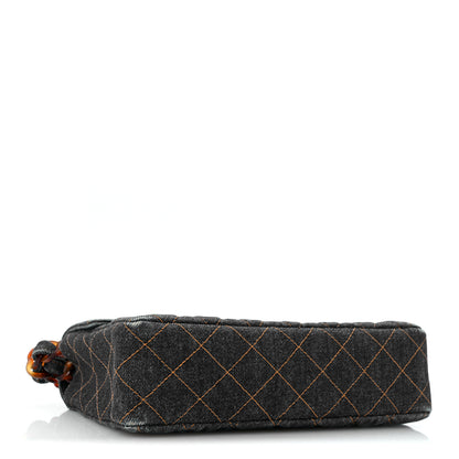 Chanel Denim Quilted Tortoise Single Flap Blue 4 of 12