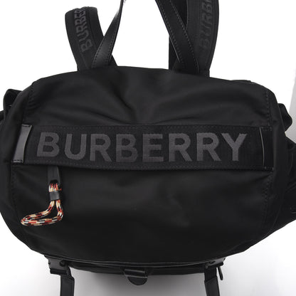 Burberry Nylon Calfskin Logo Detail Backpack Black 9 of 9