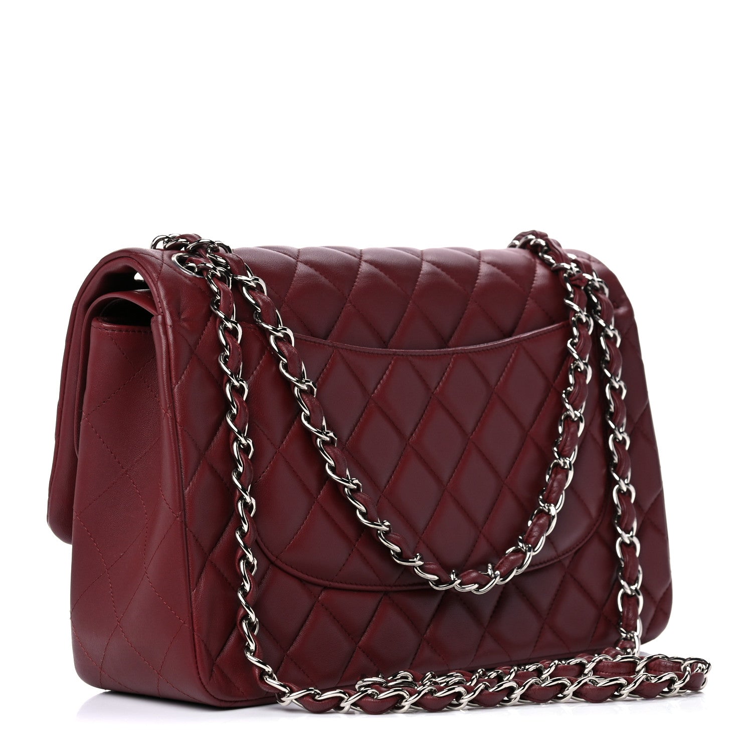 Chanel Lambskin Quilted Jumbo Double Flap Burgundy 2 of 19