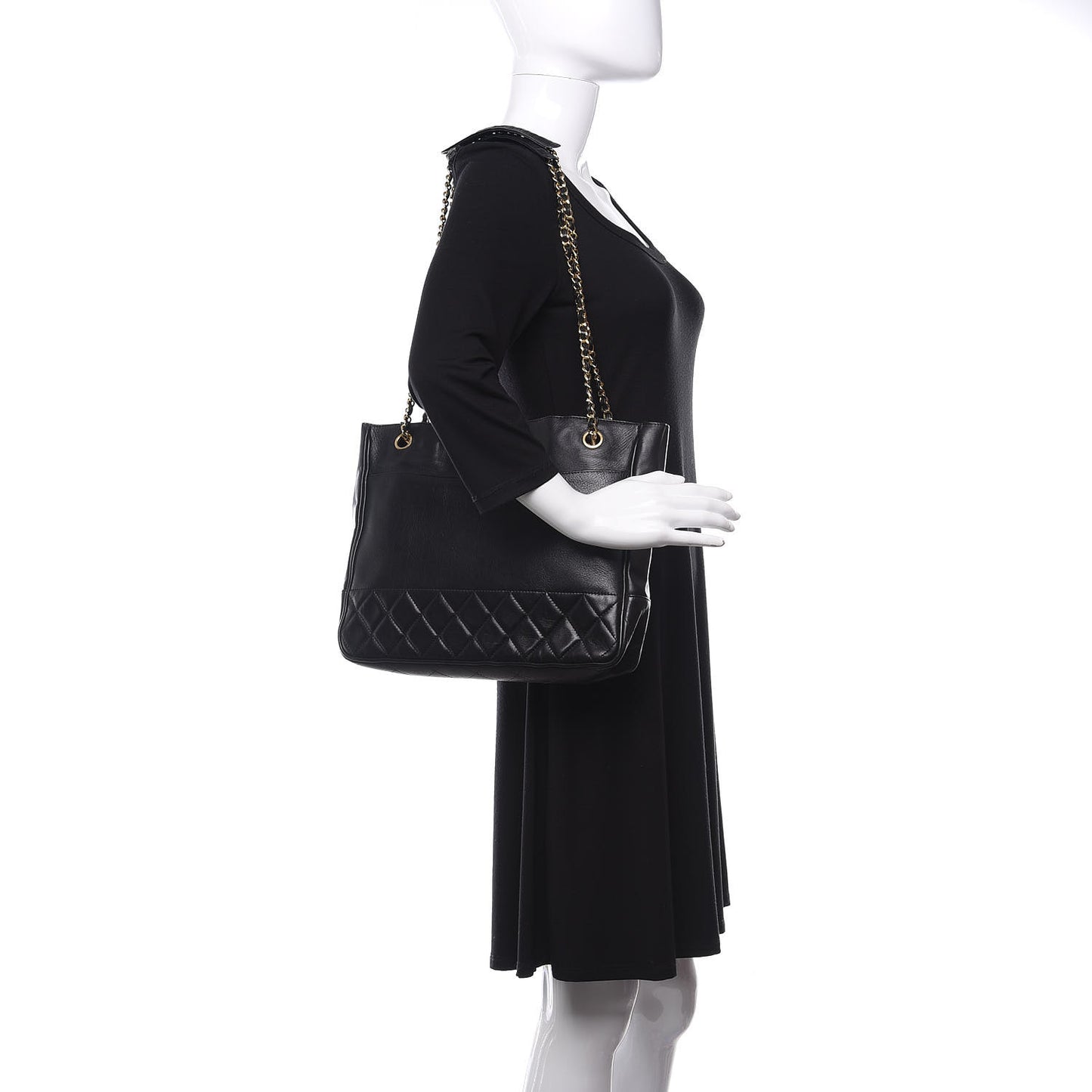 Lambskin Shopping Tote Black