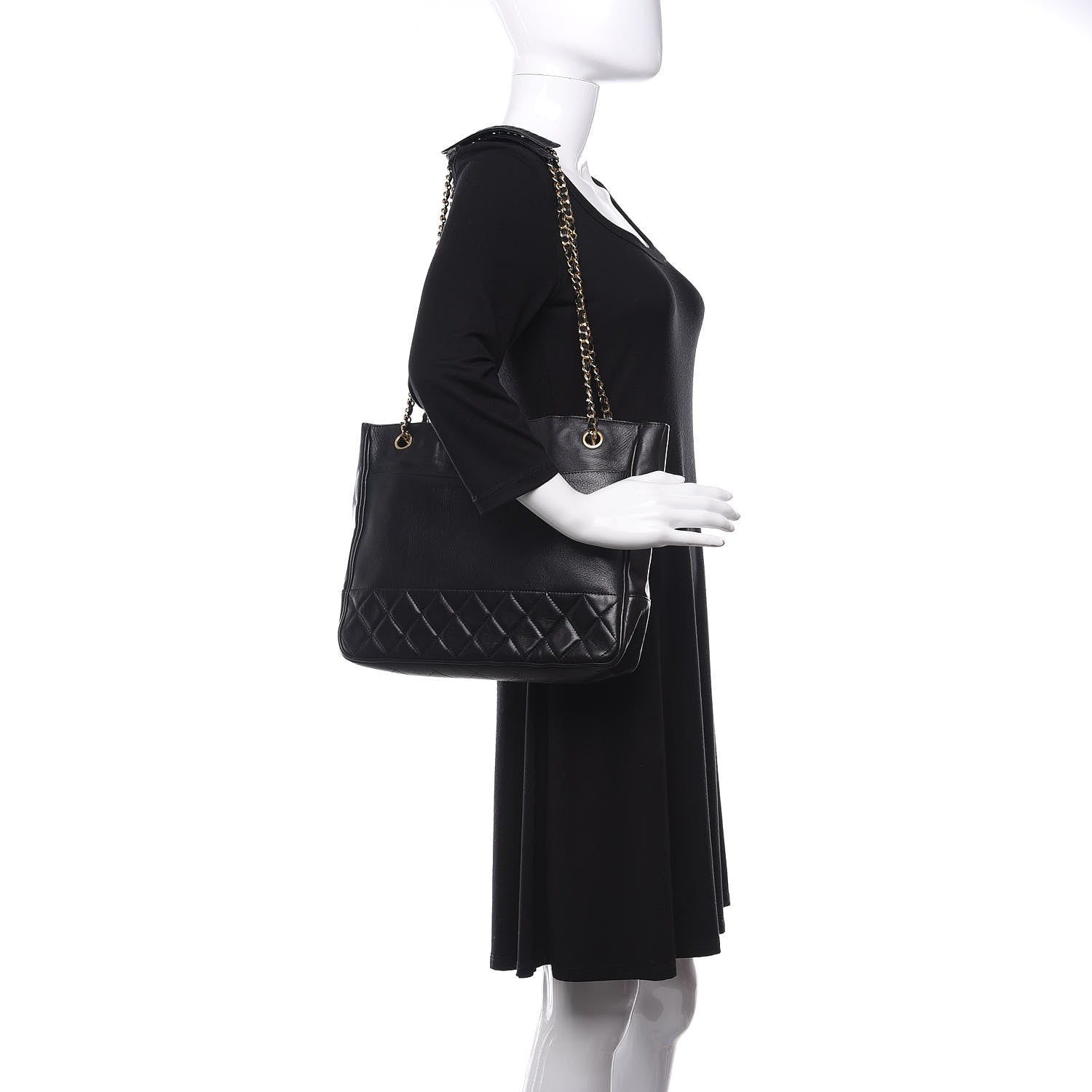 Chanel Lambskin Shopping Tote Black 2 of 13