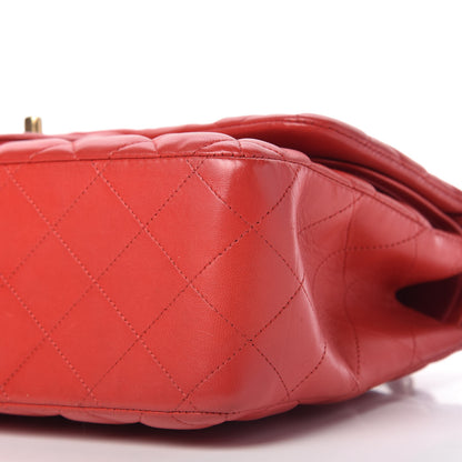 Chanel Lambskin Quilted Jumbo Double Flap Red 7 of 10