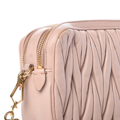 Miu Miu Nappa Matelasse Double Zip Chain Shoulder Bag Cammeo 12 of 16