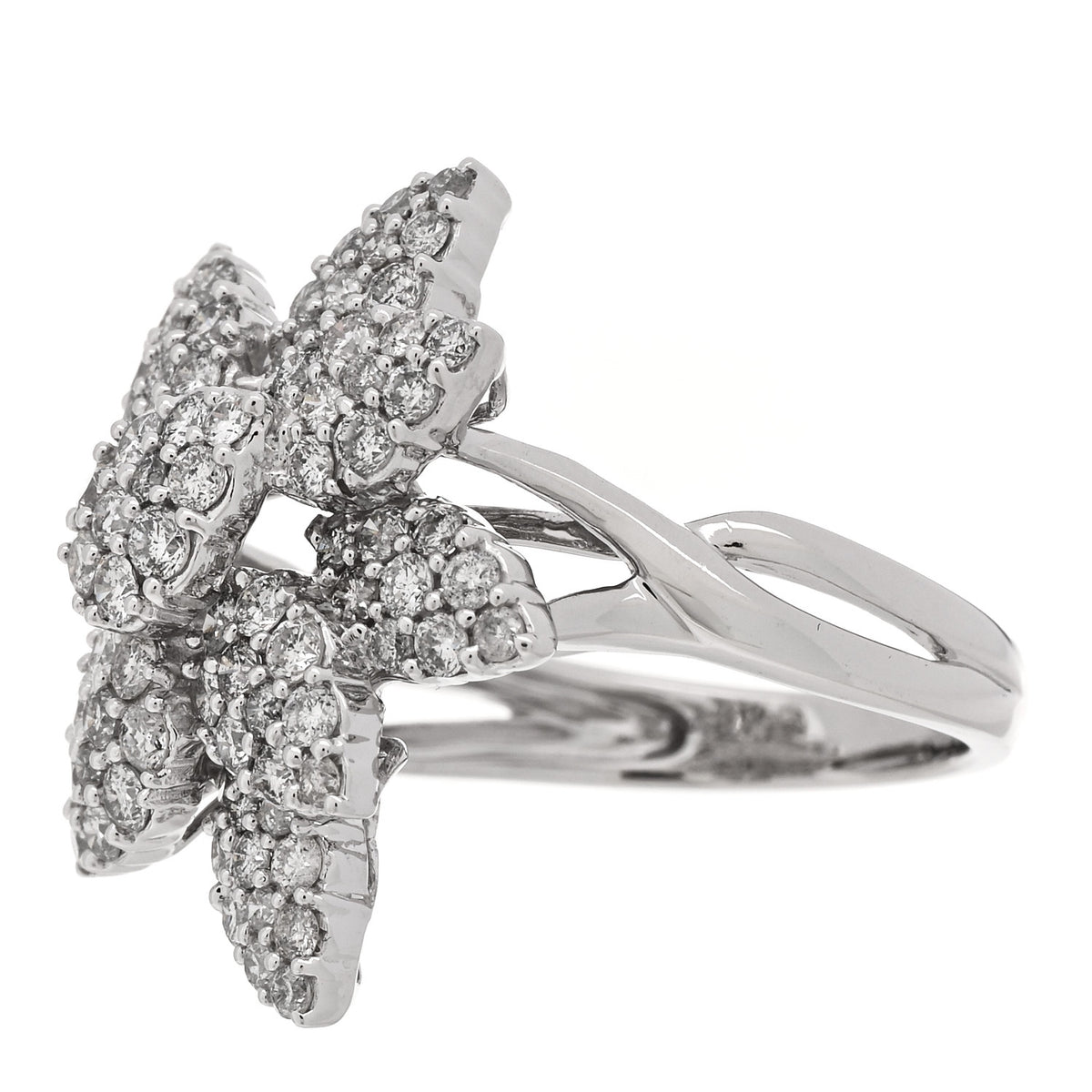 Parker & West by FASHIONPHILE 18K White Gold Diamond 1.90ctw Flower Cocktail Ring  55 7.25 3 of 8