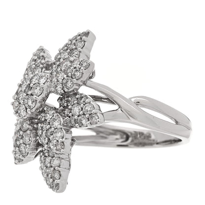 Parker & West by FASHIONPHILE 18K White Gold Diamond 1.90ctw Flower Cocktail Ring  55 7.25 3 of 8
