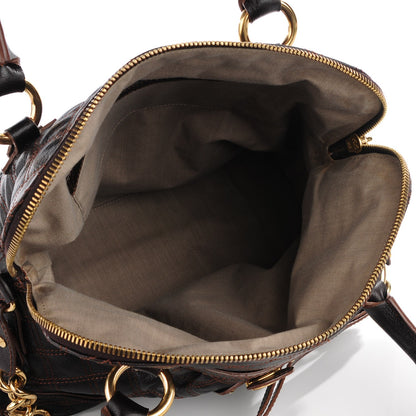 Marc Jacobs Lacquered Goatskin Quilting Class Satchel Truffle 6 of 10