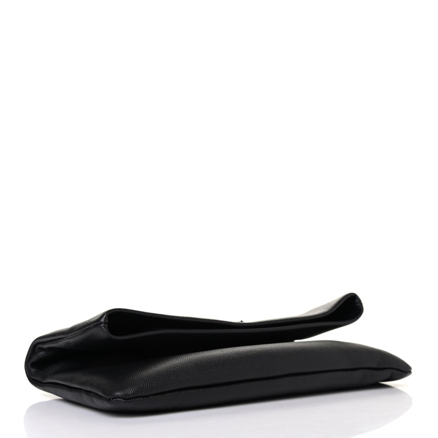Saint Laurent Grain De Poudre West Hollywood Monogram Fold Over Clutch Black 3 of 4