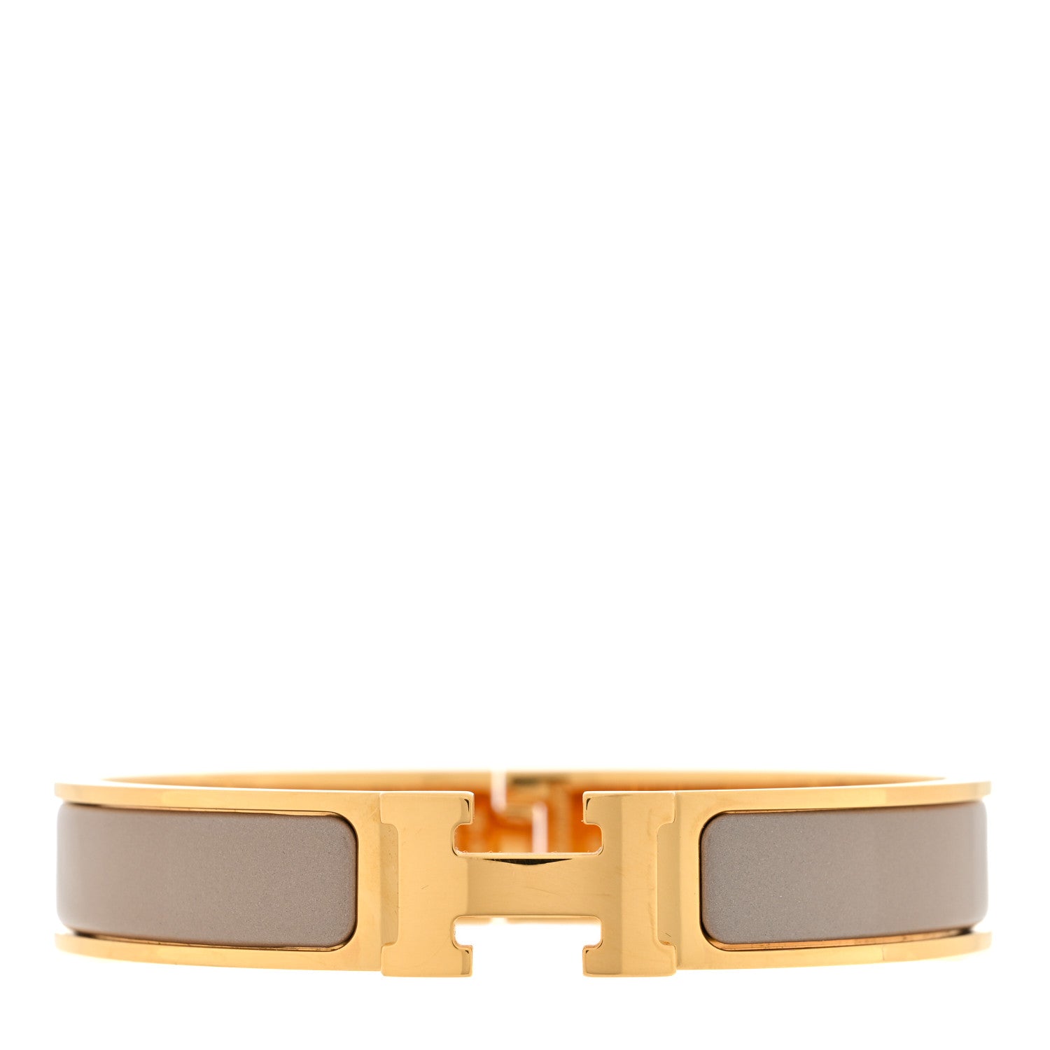 Hermes Enamel Narrow Clic Clac H Bracelet GM Marron Glace 1 of 4