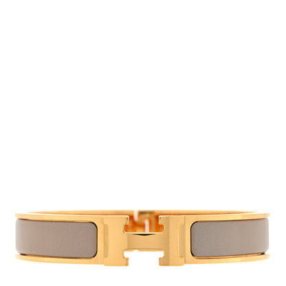 Hermes Enamel Narrow Clic Clac H Bracelet GM Marron Glace 1 of 4