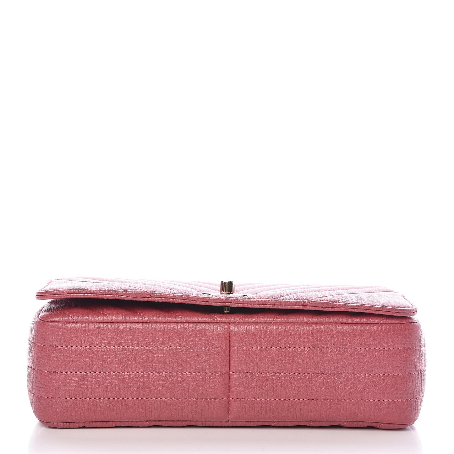 Calfskin Chevron Quilted Statement Flap Pink