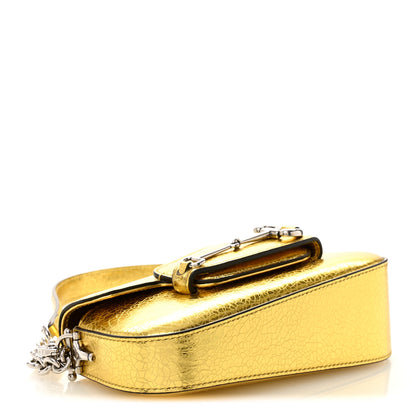 Gucci Metallic Demetra Mini Horsebit 1955 Asymmetric Shoulder Bag Gold 4 of 12