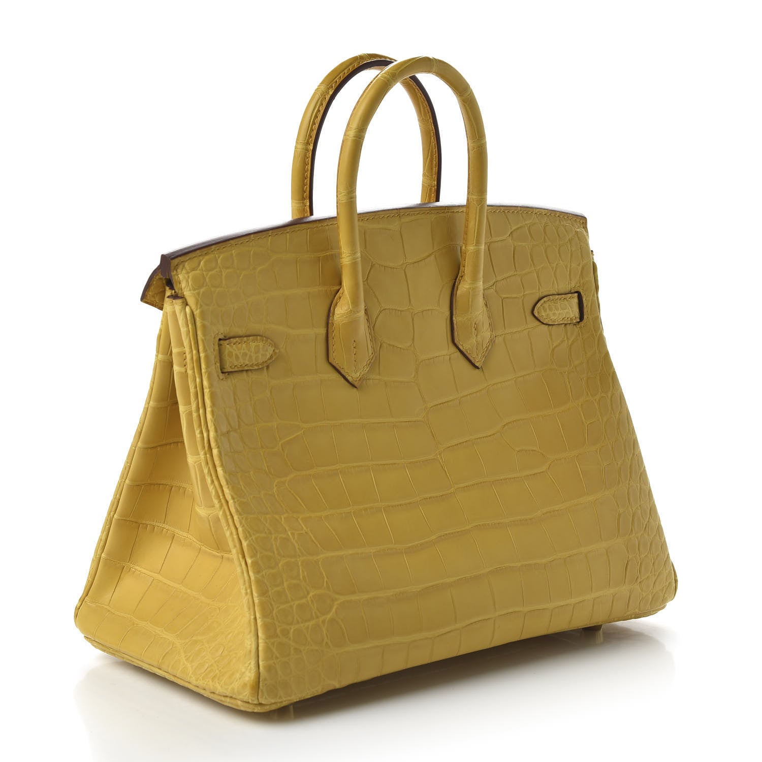 Hermes Matte Alligator Birkin 25 Jaune Ambre 3 of 33