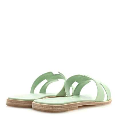 Hermes Epsom Oran Sandals 38 Vert Jade 4 of 9