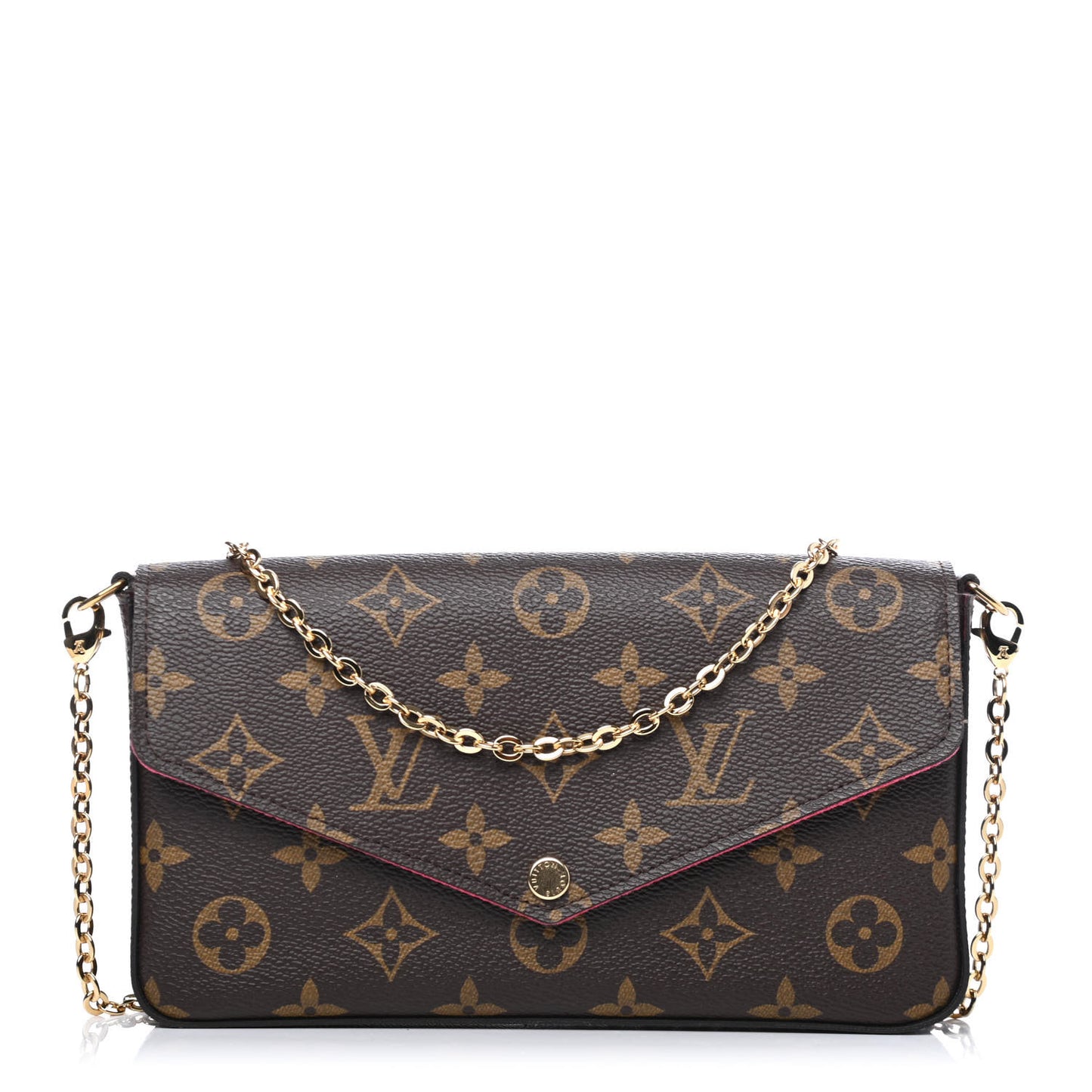 Monogram Pochette Felicie Chain Wallet Fuchsia