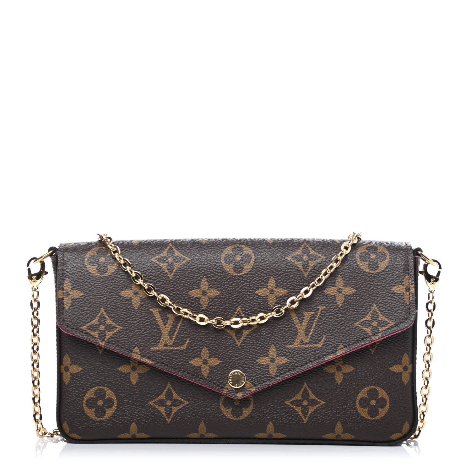 Louis Vuitton Monogram Pochette Felicie Chain Wallet Fuchsia 1 of 4