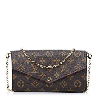 Louis Vuitton Monogram Pochette Felicie Chain Wallet Fuchsia 1 of 4