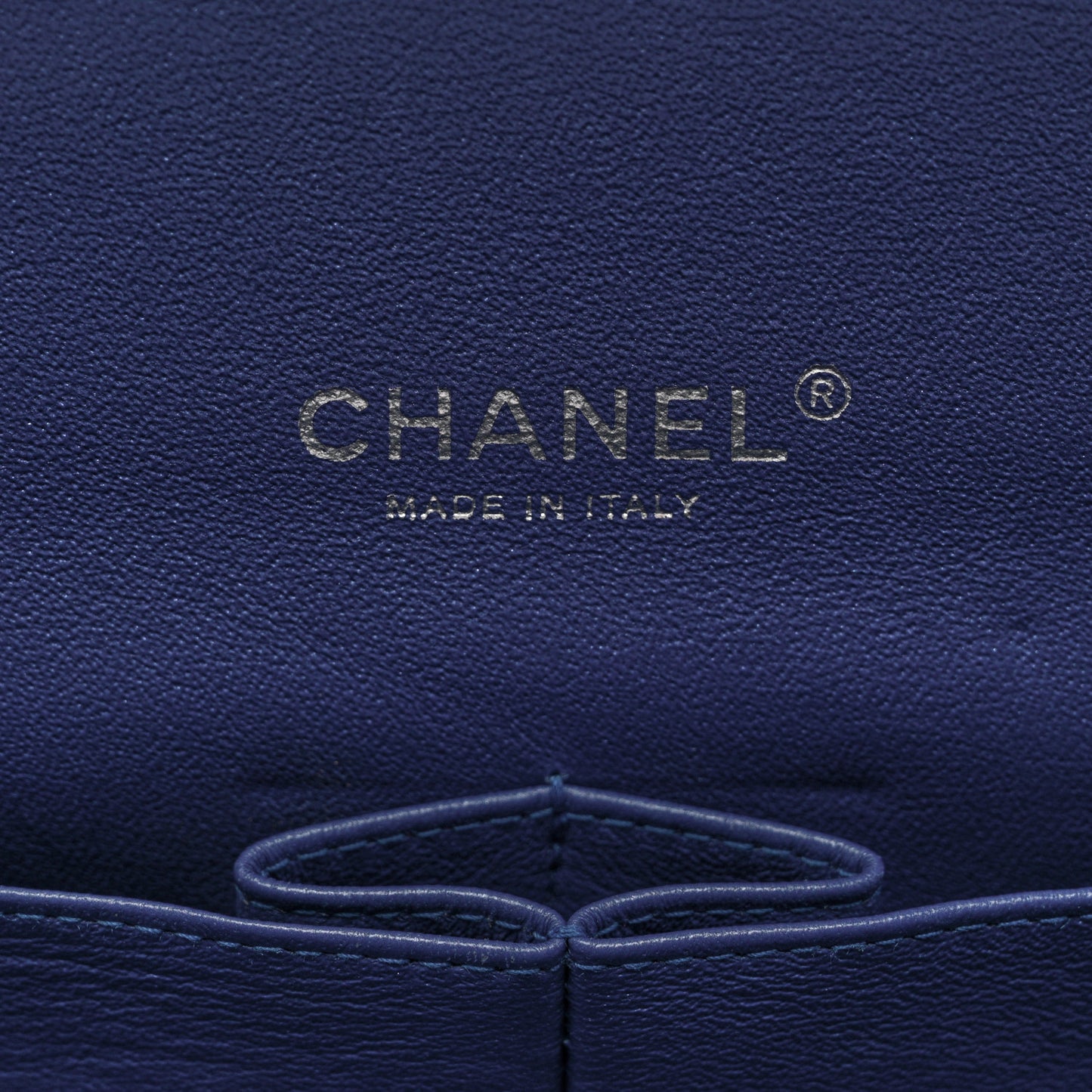 Patent Quilted Maxi Double Flap Blue