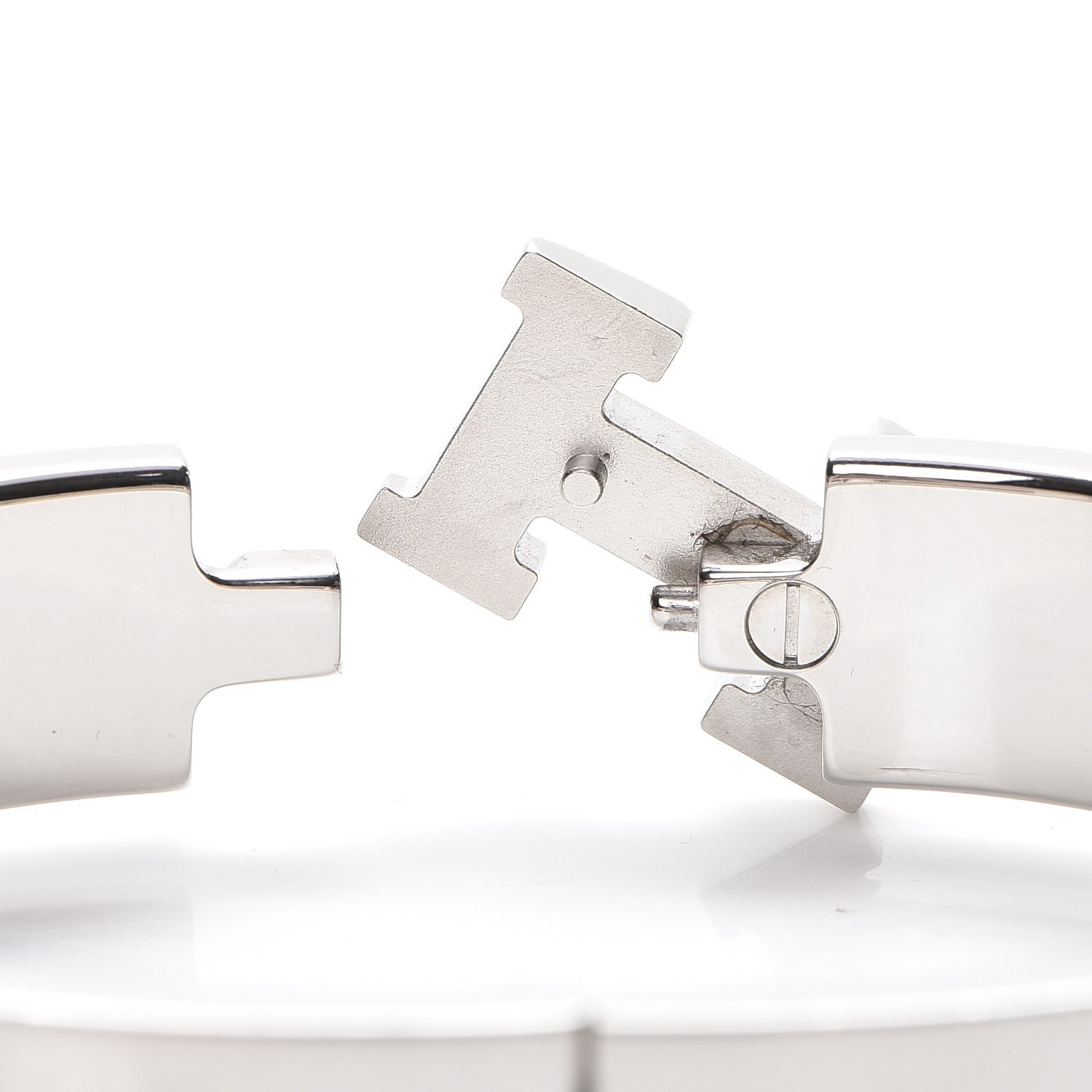 Hermes Enamel Narrow Clic Clac H Bracelet PM White 4 of 5