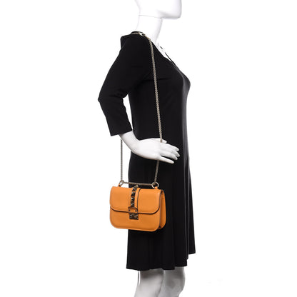 Valentino Garavani Vitello Small Glam Lock Rockstud Flap Mandarin Sorbet 2 of 12