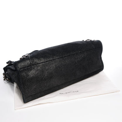 Balenciaga Metallic Craquele Calfskin Classic Hardware City Black 4 of 9
