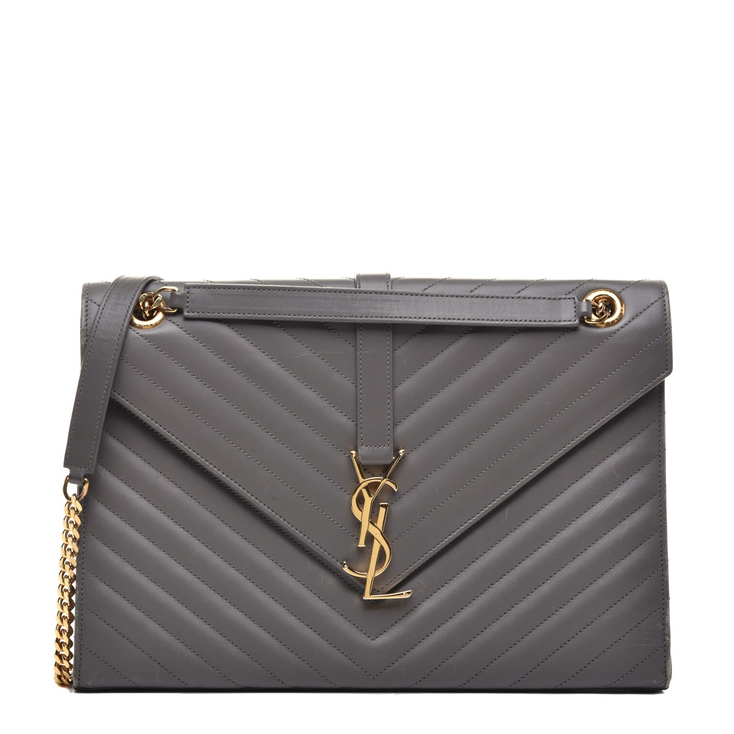 Grain De Poudre Matelasse Chevron Large Monogram Satchel Earth