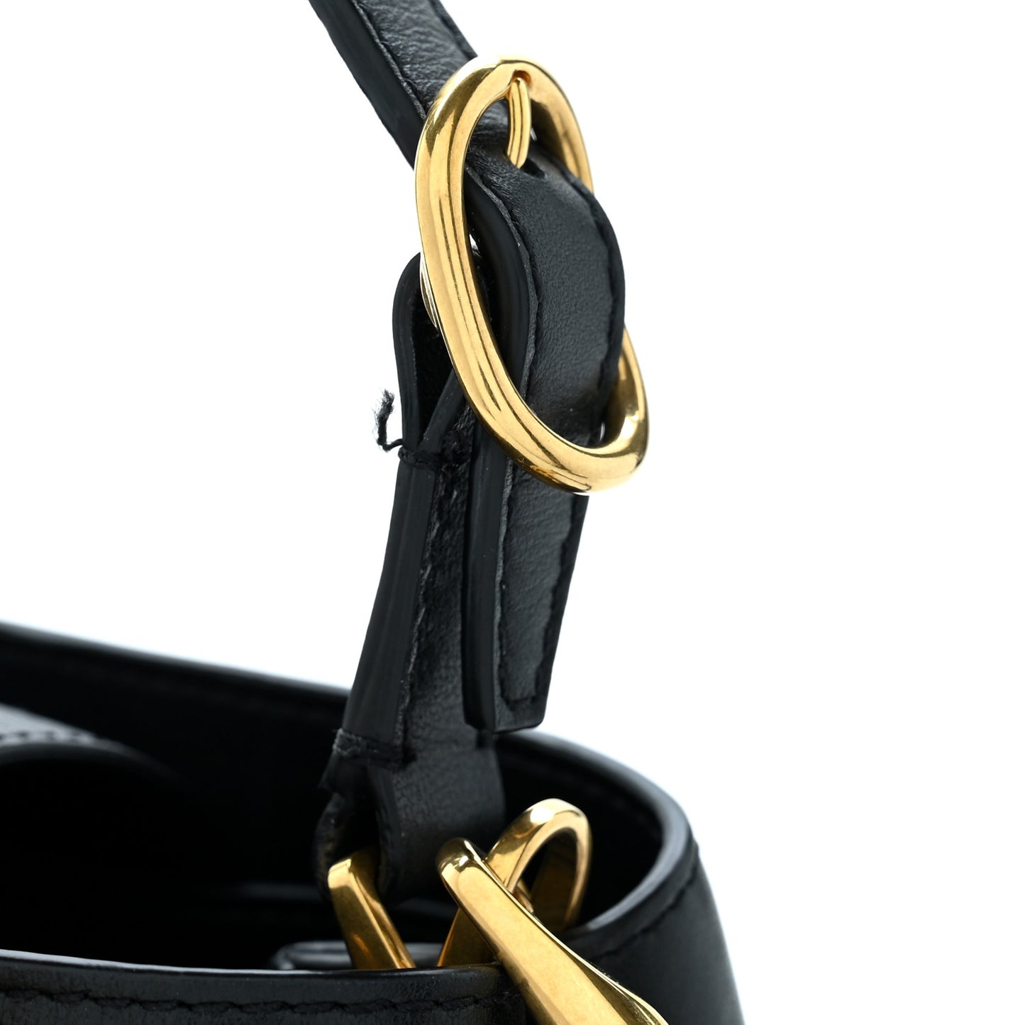 Nappa Vlogo Bucket Bag Black