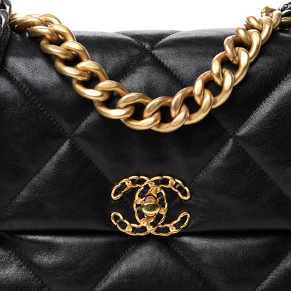 Chanel Lambskin Quilted Large 19 Flap Black 10 of 10
