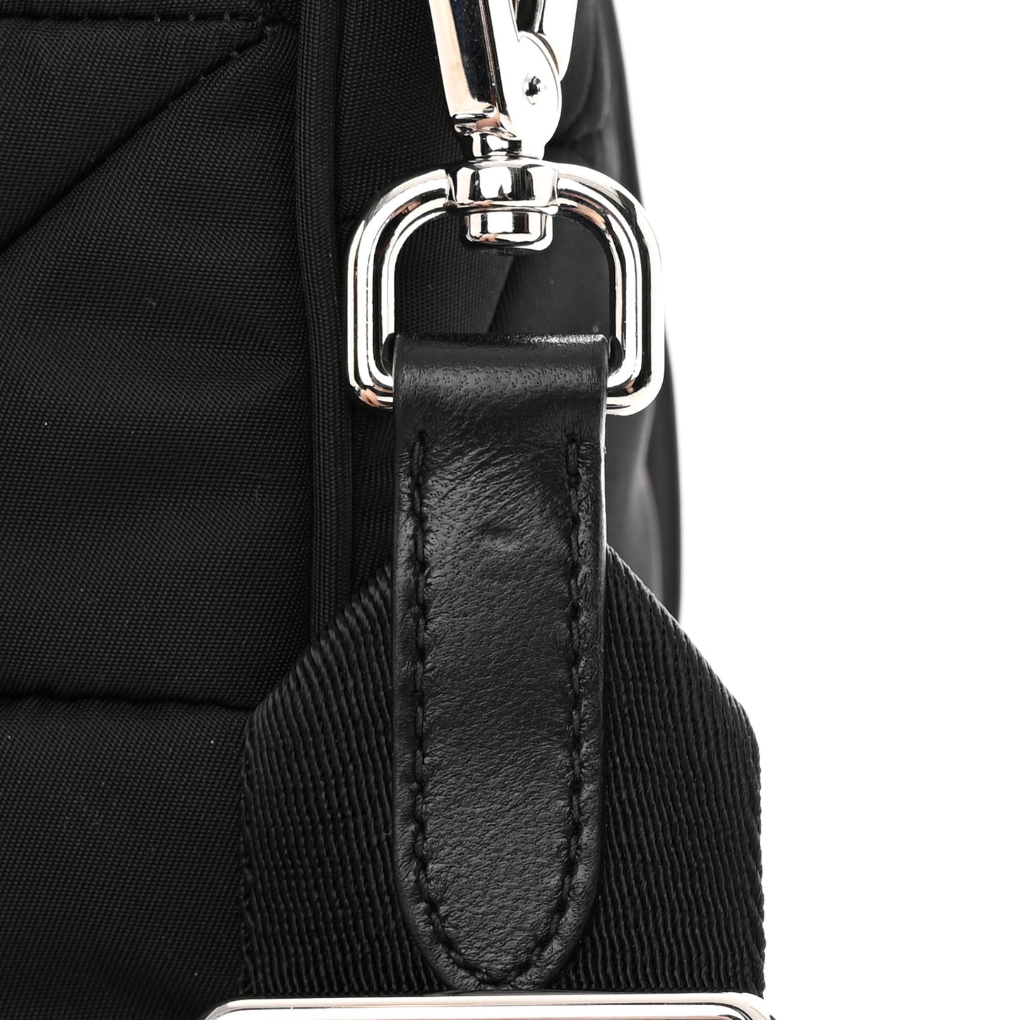 Re-Nylon Quilted Padded Flap Shoulder Bag Black