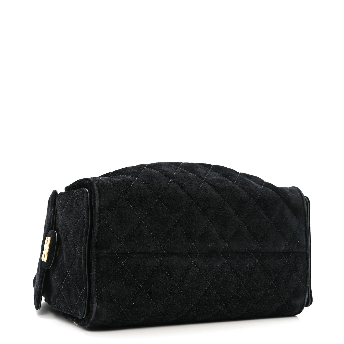 Suede Quilted Small Chanel 25 Handbag Black