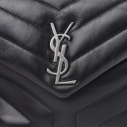 Saint Laurent Calfskin Y Quilted Monogram Small Loulou Chain Satchel Black 13 of 14