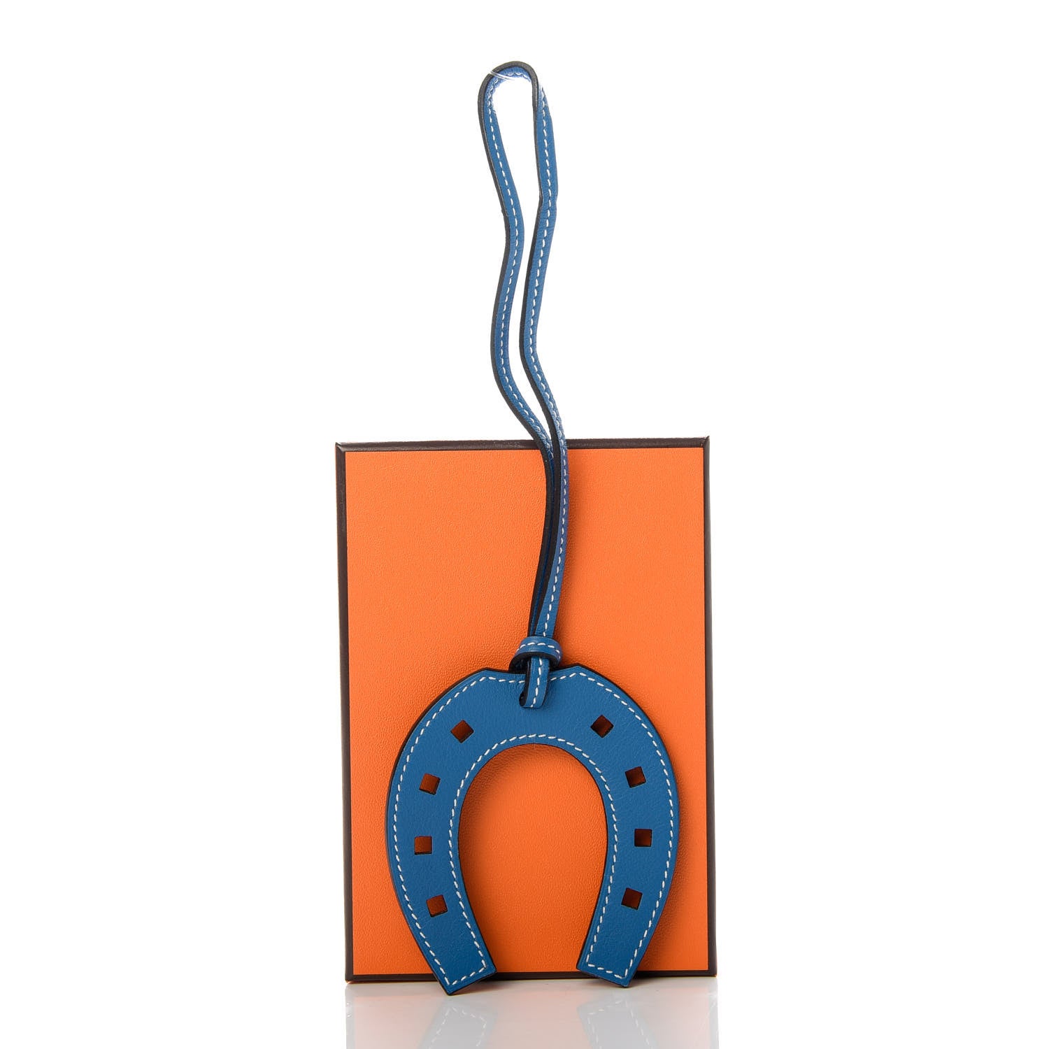 Hermes Swift Paddock Horseshoe Bag Charm Bleu De Galice 5 of 5