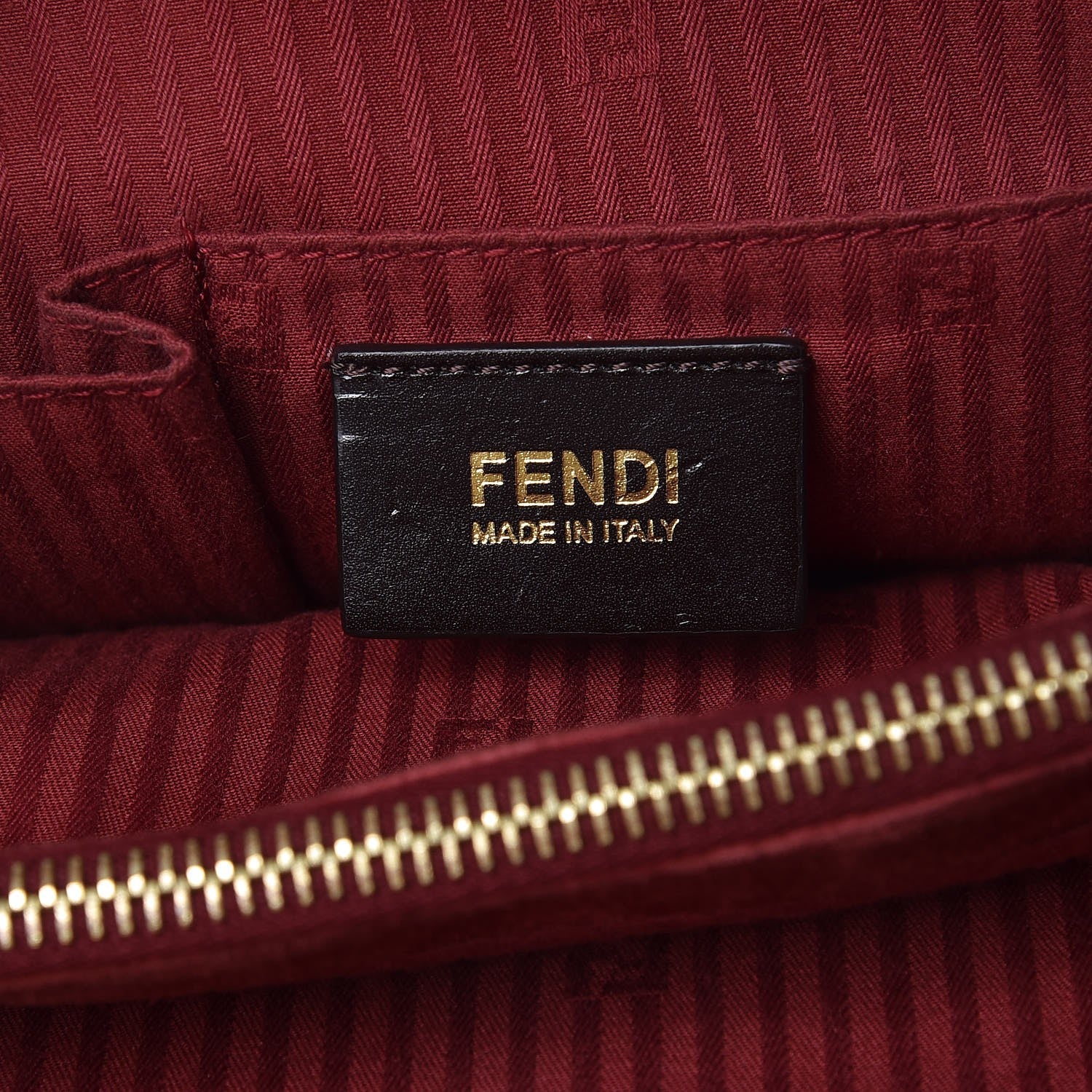 Fendi Vitello Elite Regular 2Jours Tote Rosso Scuro Ciliegia 6 of 11