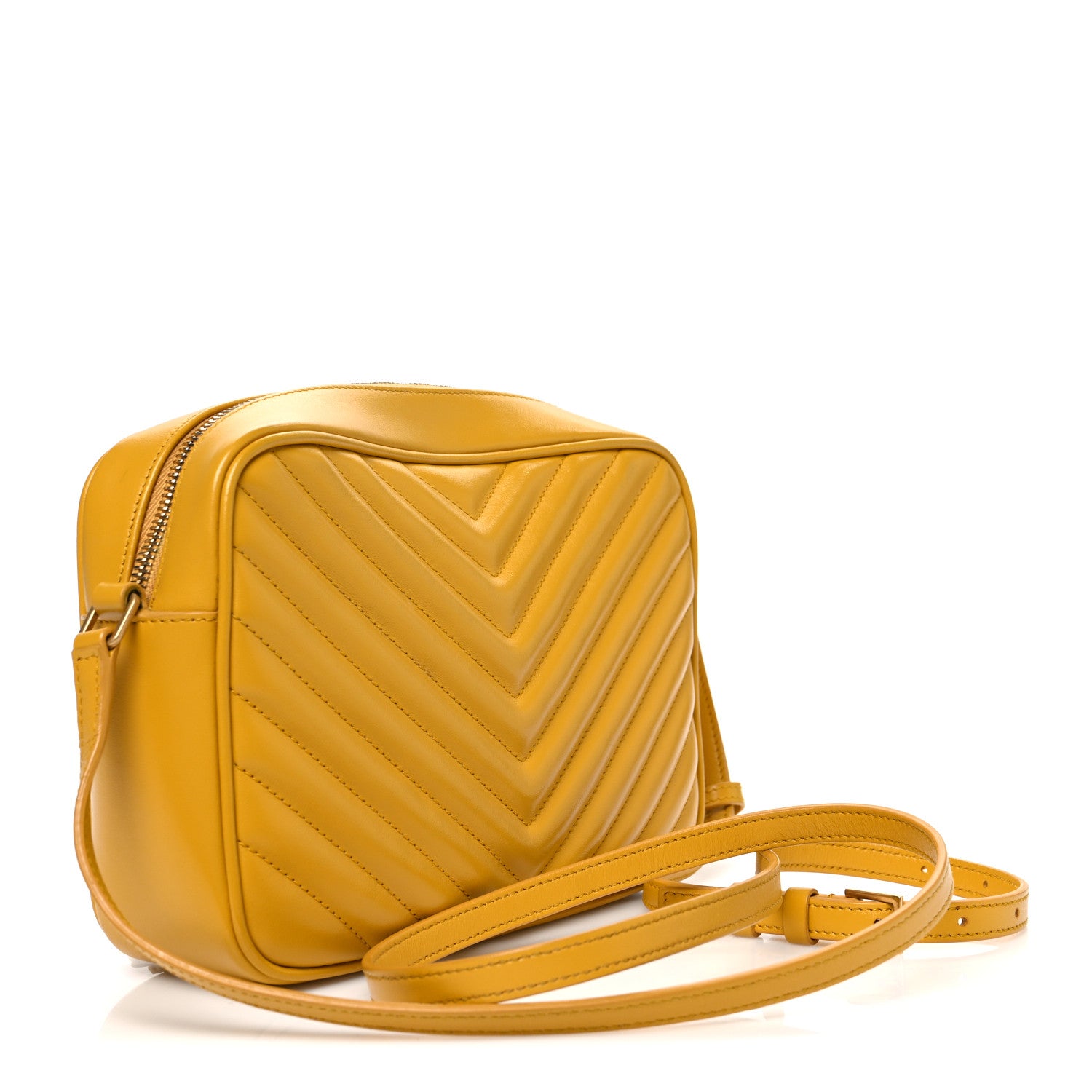 Saint Laurent Calfskin Matelasse Monogram Lou Camera Bag Safran 3 of 10