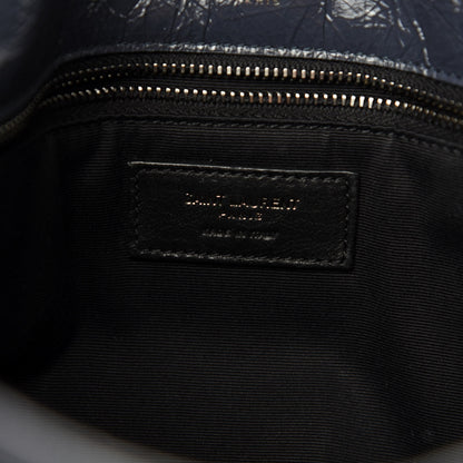 Saint Laurent Crinkled Calfskin Matelasse Monogram Medium Niki Chain Satchel Deep Marine 6 of 12