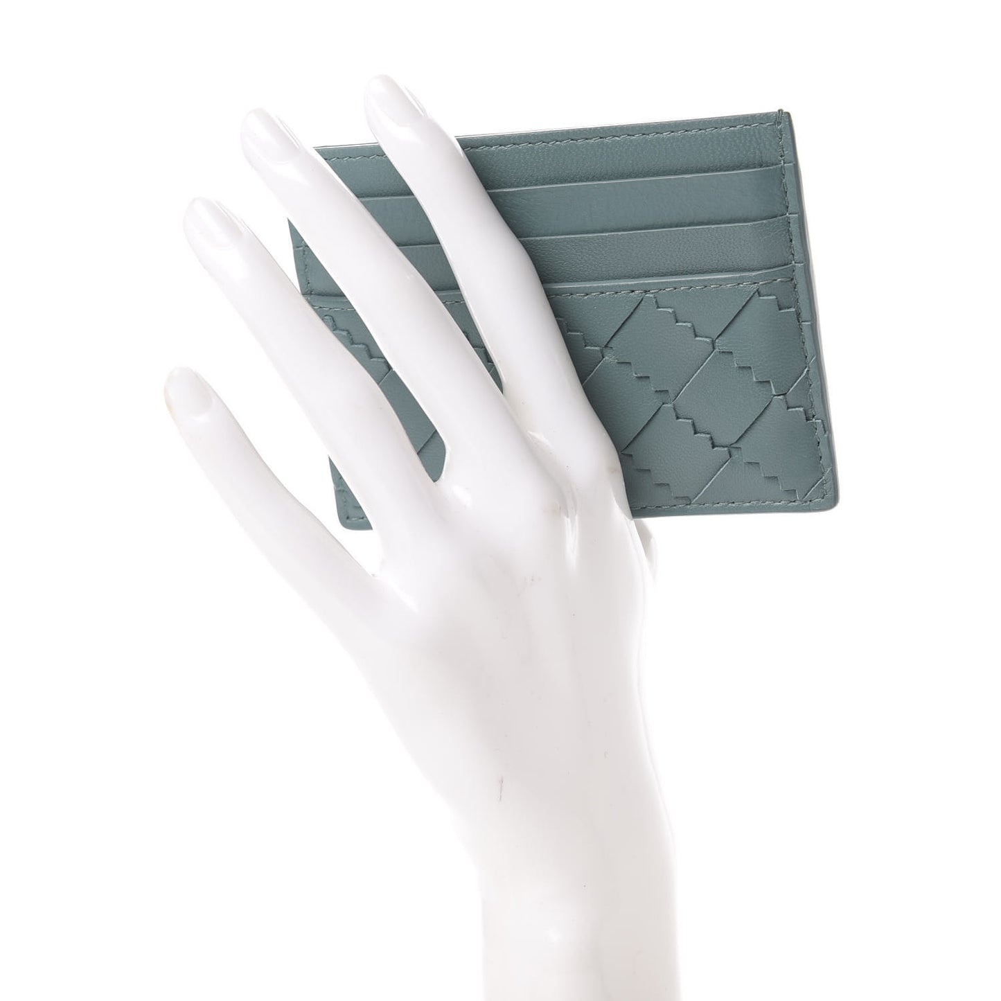 Nappa Intrecciato Zig Zag Card Holder Storm