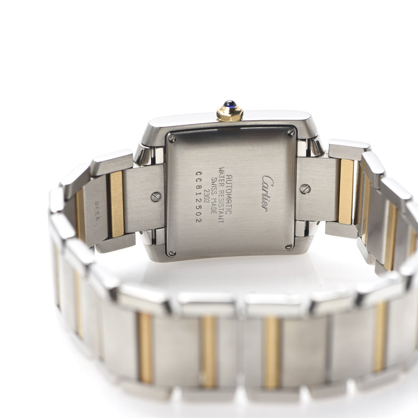 Stainless Steel 18K Yellow Gold 28mm Tank Francaise Automatic Watch